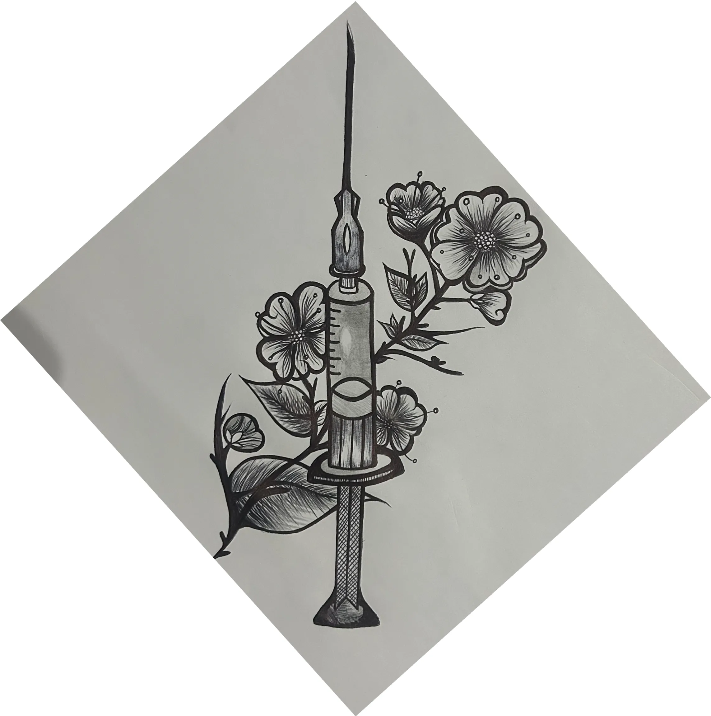 Hand drawn needle image